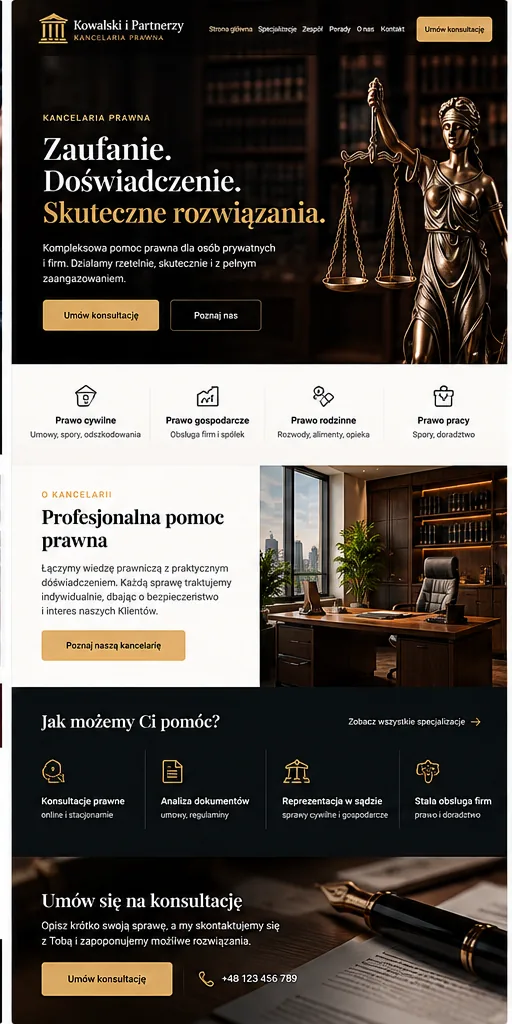 Kancelaria — przykładowy projekt strony